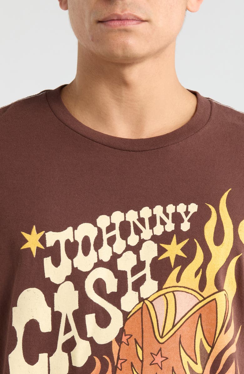 Merch Traffic Johnny Cash Boots Graphic T-Shirt, Alternate, color, Brown Pigment Dye