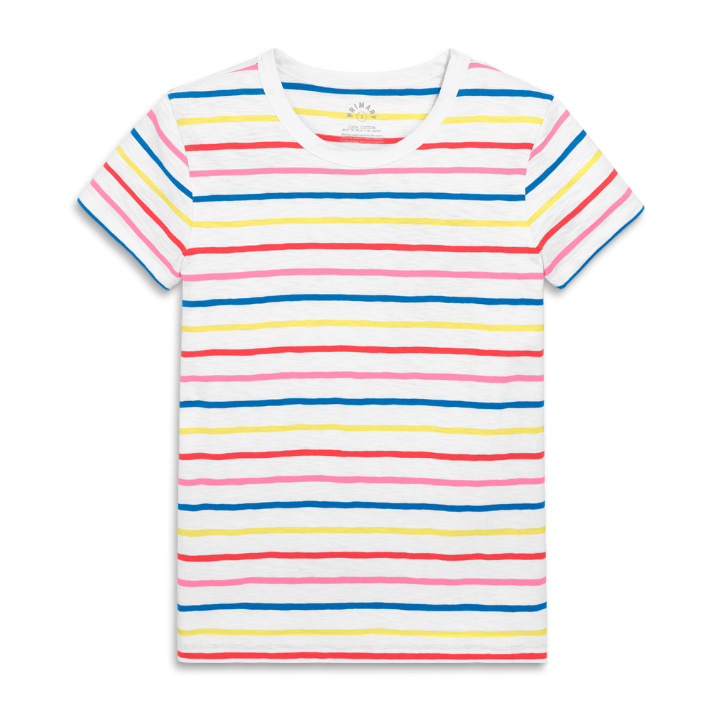 Primary Adult Classic Slub Crewneck Multi-stripe Tee In Multi