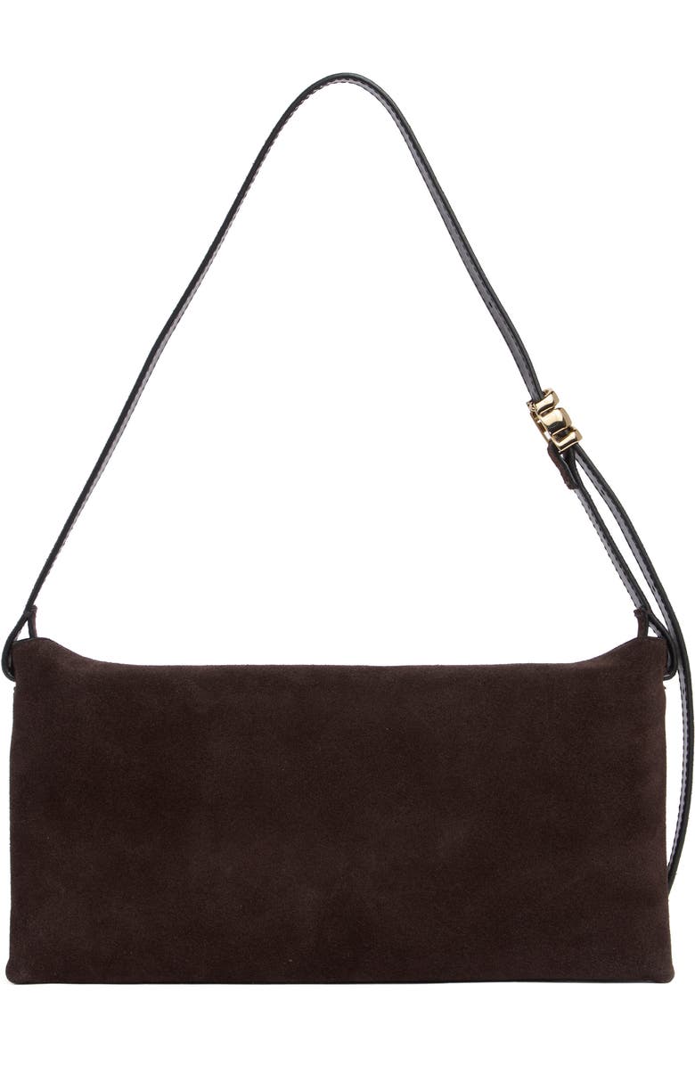 Madewell The Date Night Suede Shoulder Bag, Alternate, color, Dark Carob