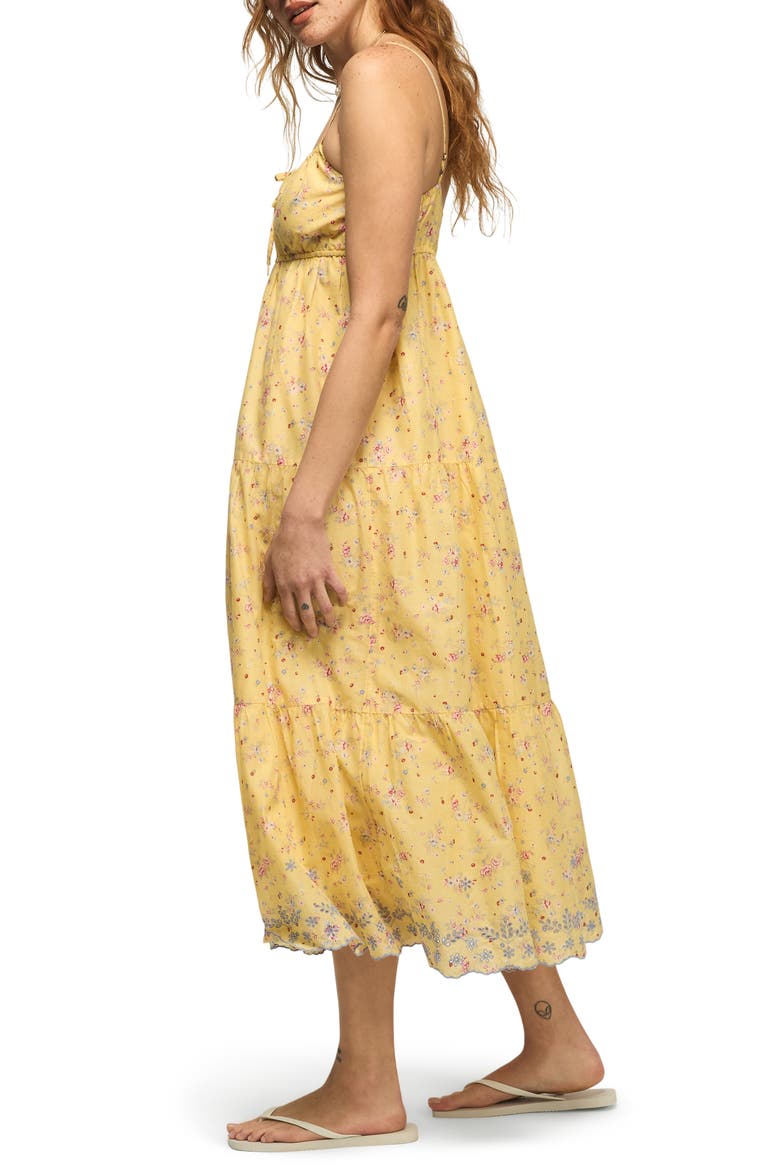 Floral Print Tiered Maxi Dress, Alternate, color, YELLOW FLORAL