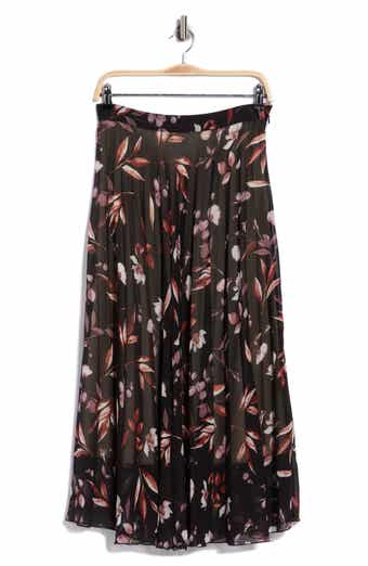 Joie Floral Pleated Midi Skirt