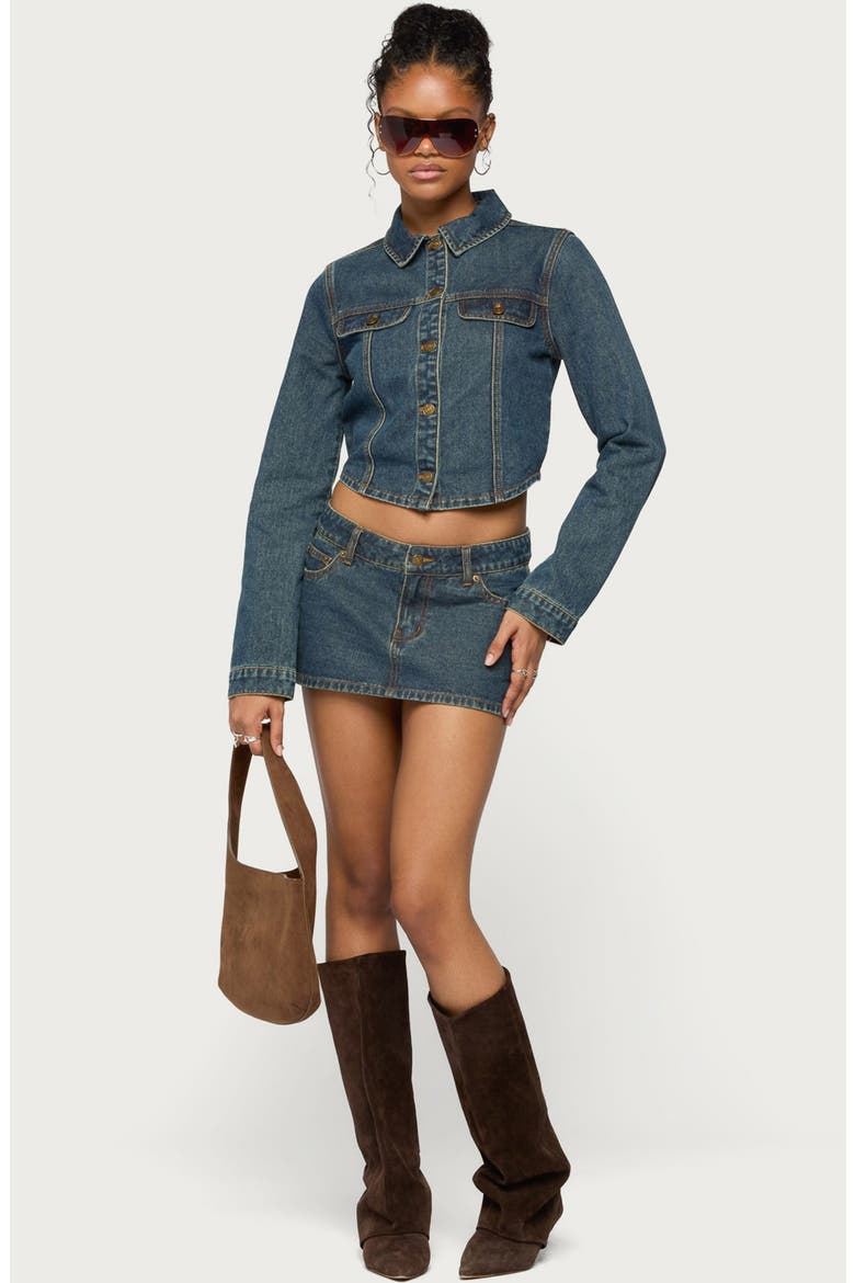 Dayla Low Rise Denim Micro Skort, Alternate, color, TWILIGHT-BLUE
