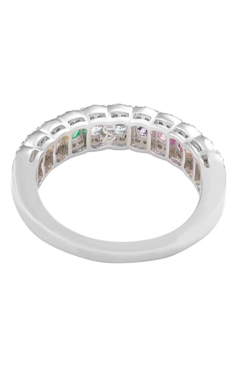 SUZY LEVIAN Sterling Silver Rainbow Cubic Zirconia Half Band Ring, Alternate, color, 