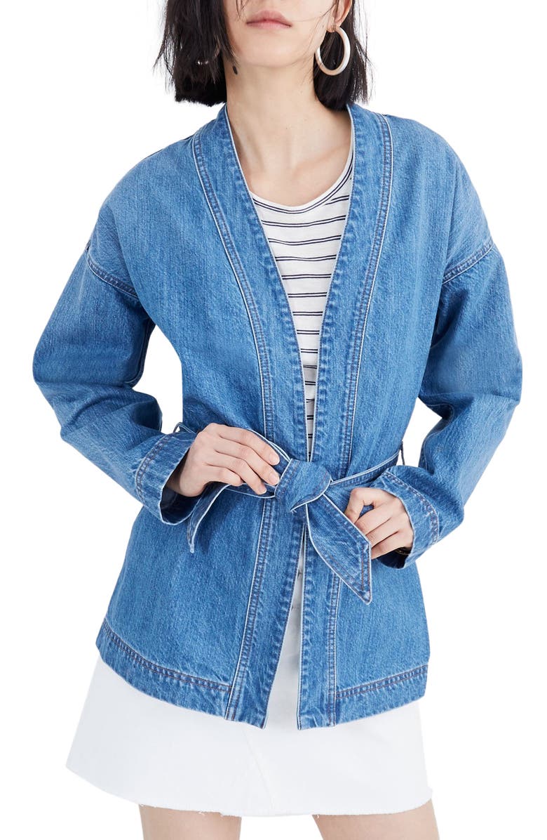 Madewell Denim Wrap Jacket, Main, color, 
