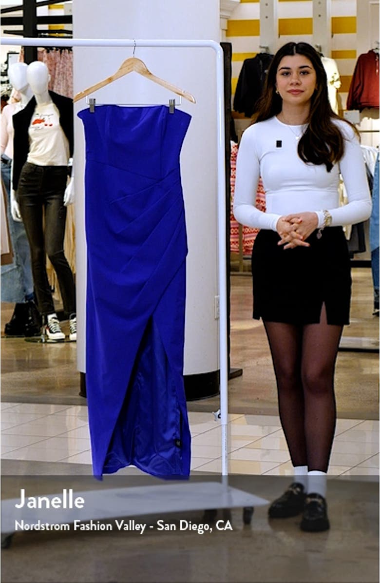 Strapless Side Ruched Column Gown, sales video thumbnail