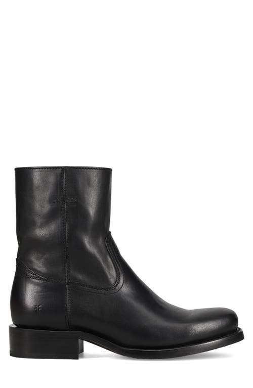 Frye Campus Leather Plain Toe Zip Boot In Black