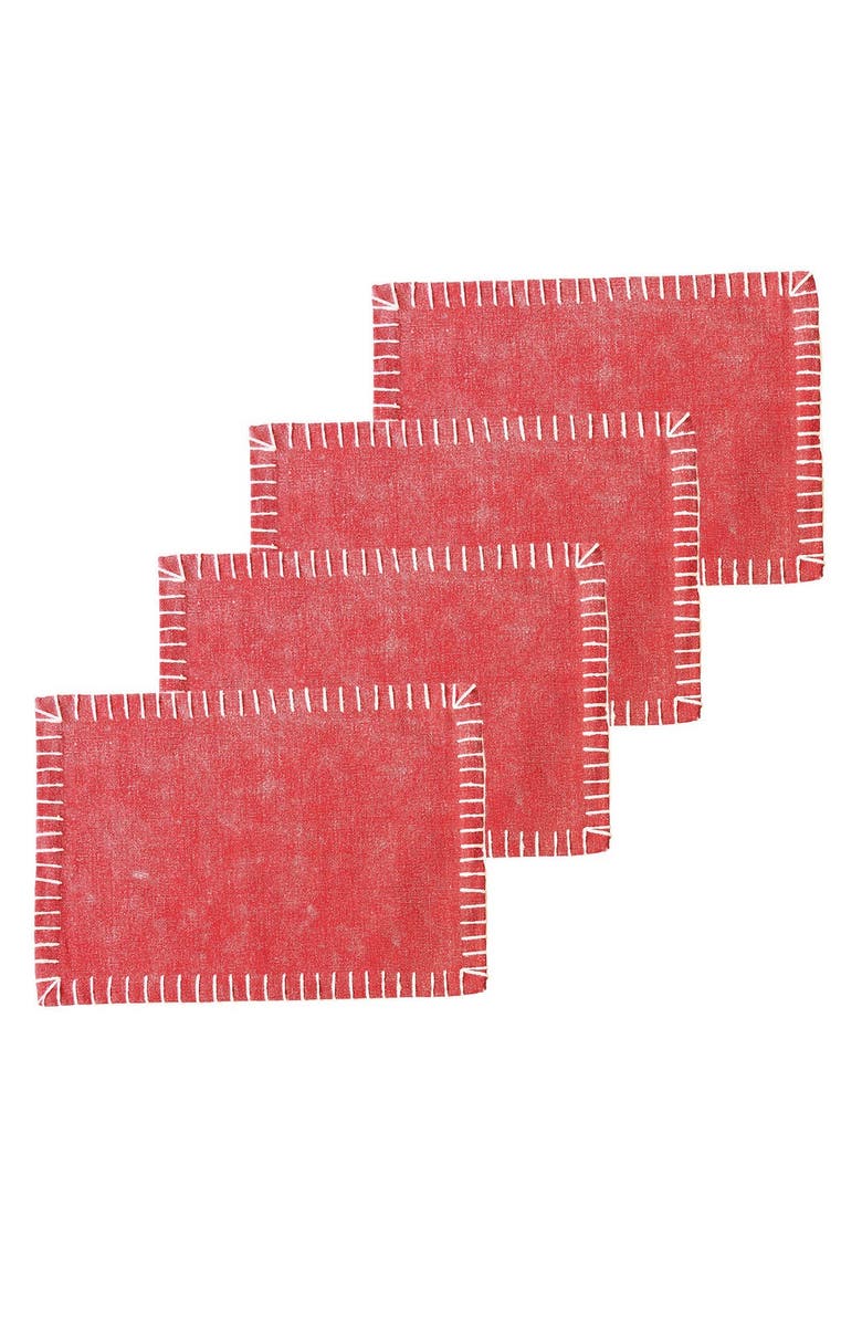 carol & frank Carter Tomato Placemats Set 4, 14" x 20", Main, color, Red