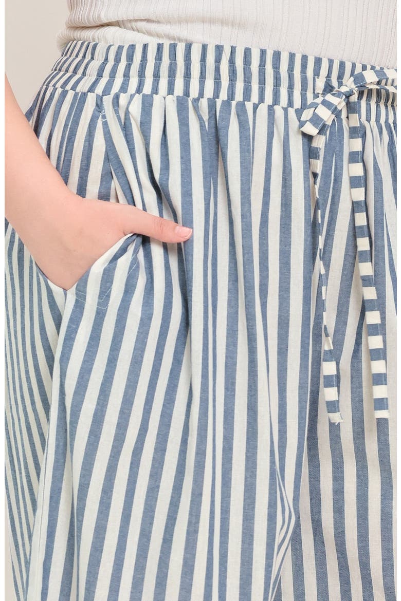 Striped Relaxed Wide Leg Pants, Alternate, color, BLUE/ NATURAL