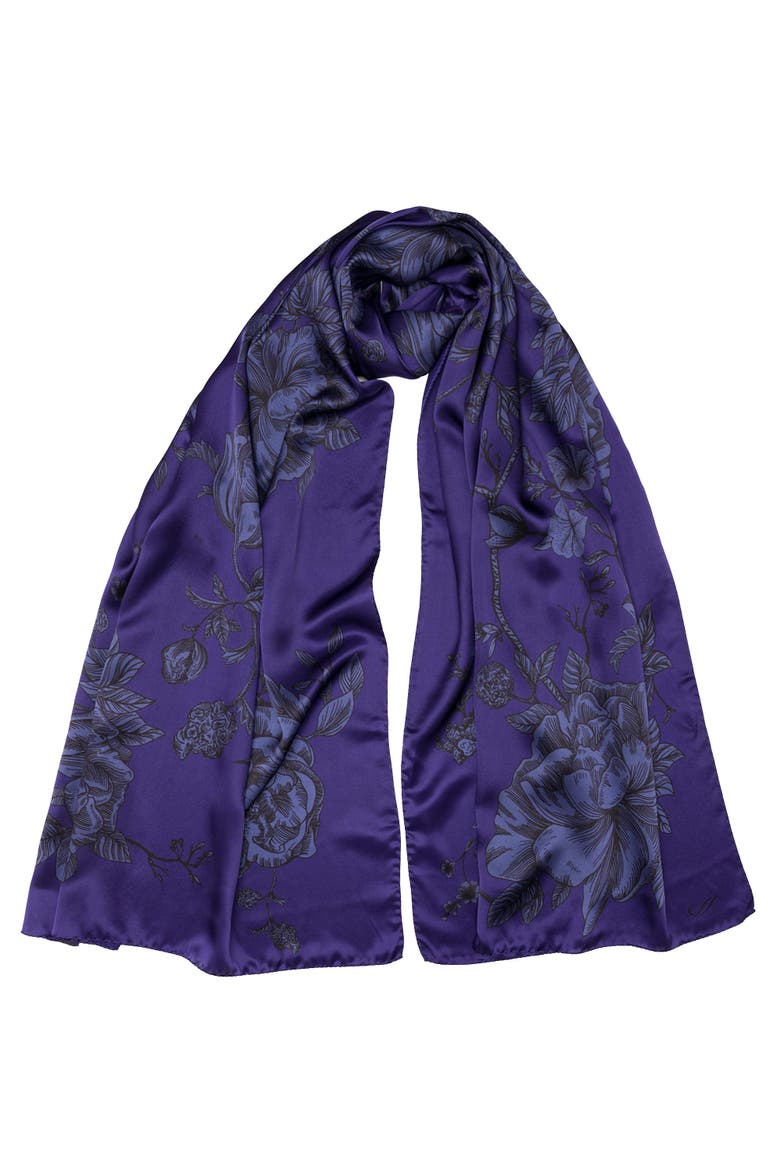 Isabella - Silk Scarf/Shawl for Women, Main, color, Indigo