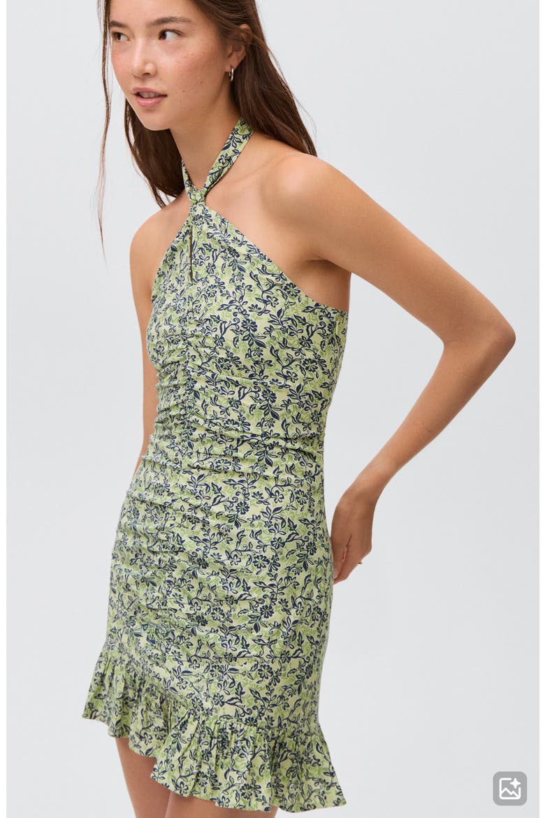 Ruched Halter Dress, Alternate, color, PASTEL GREEN