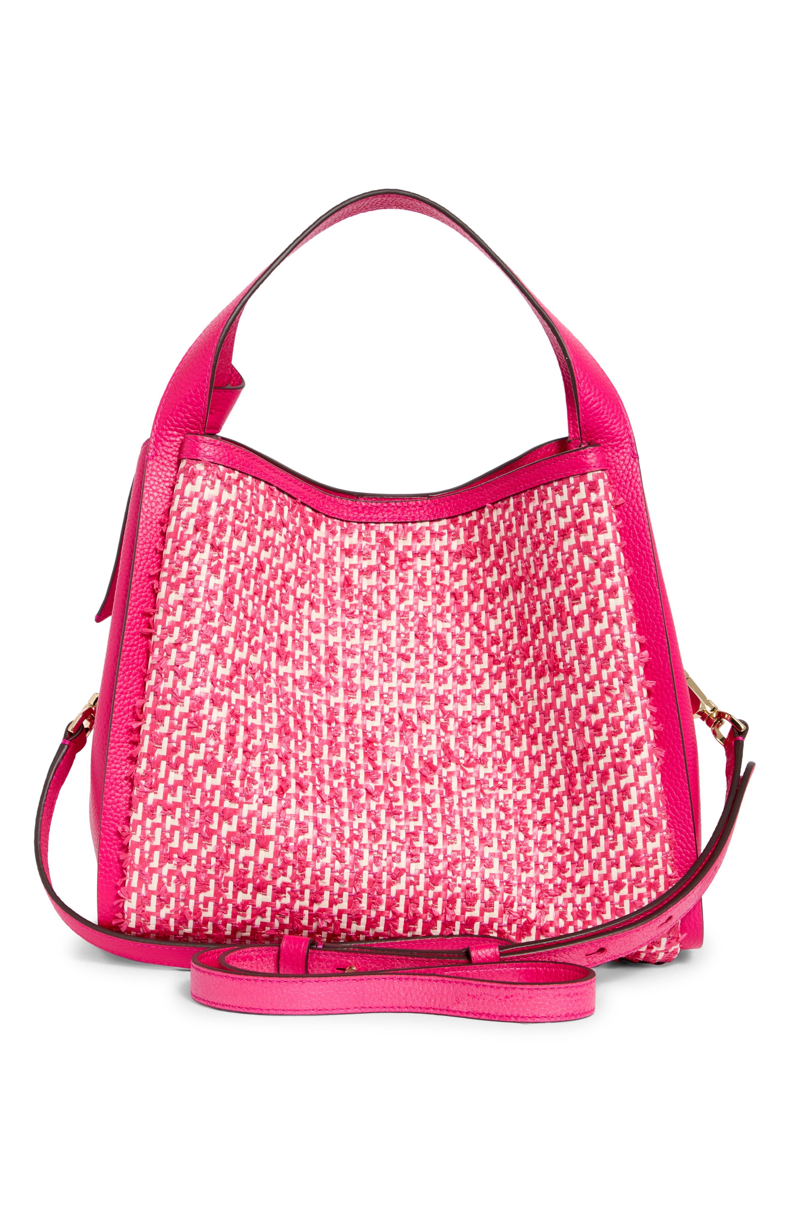 medium knot crossbody tote, Alternate, color, WILD RASPBERRY MULTI