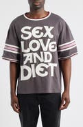 DIET STARTS MONDAY Sex, Love & Diet Oversize Graphic T-Shirt