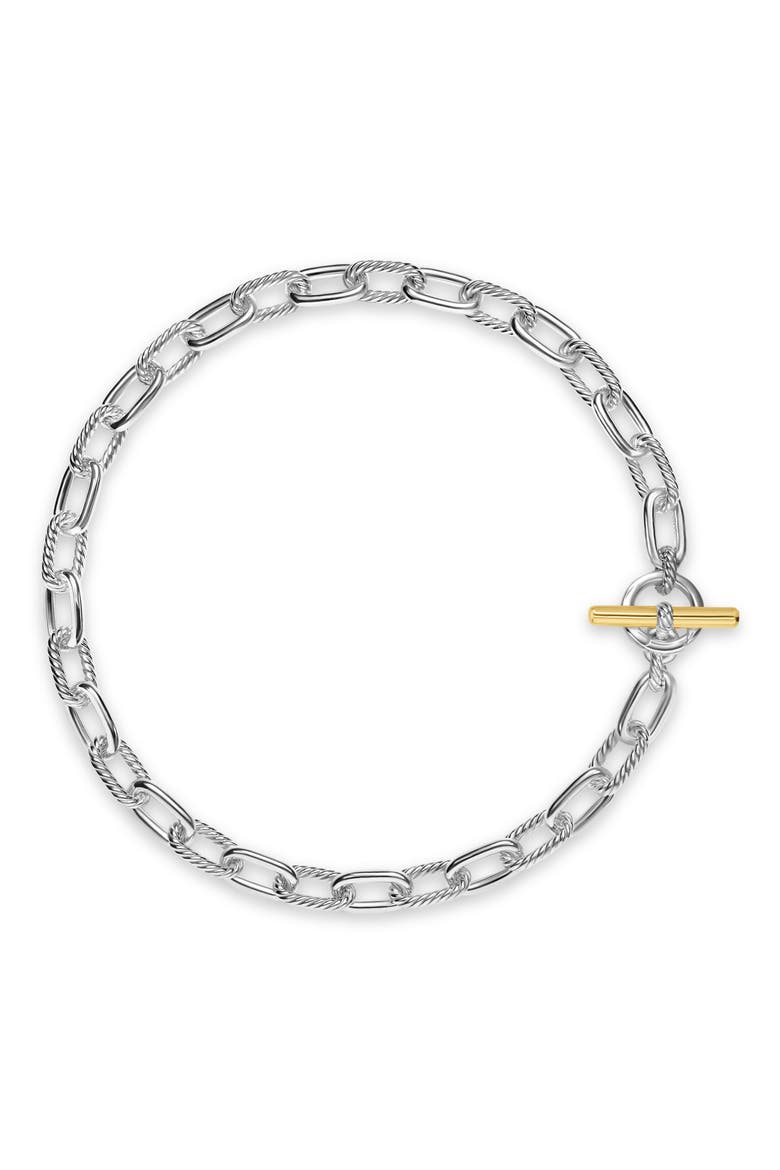 DY Madison® Toggle Chain Necklace in Sterling Silver with 18K Yellow Gold, 11mm, Main, color, SILVER/ 18K YELLOW GOLD