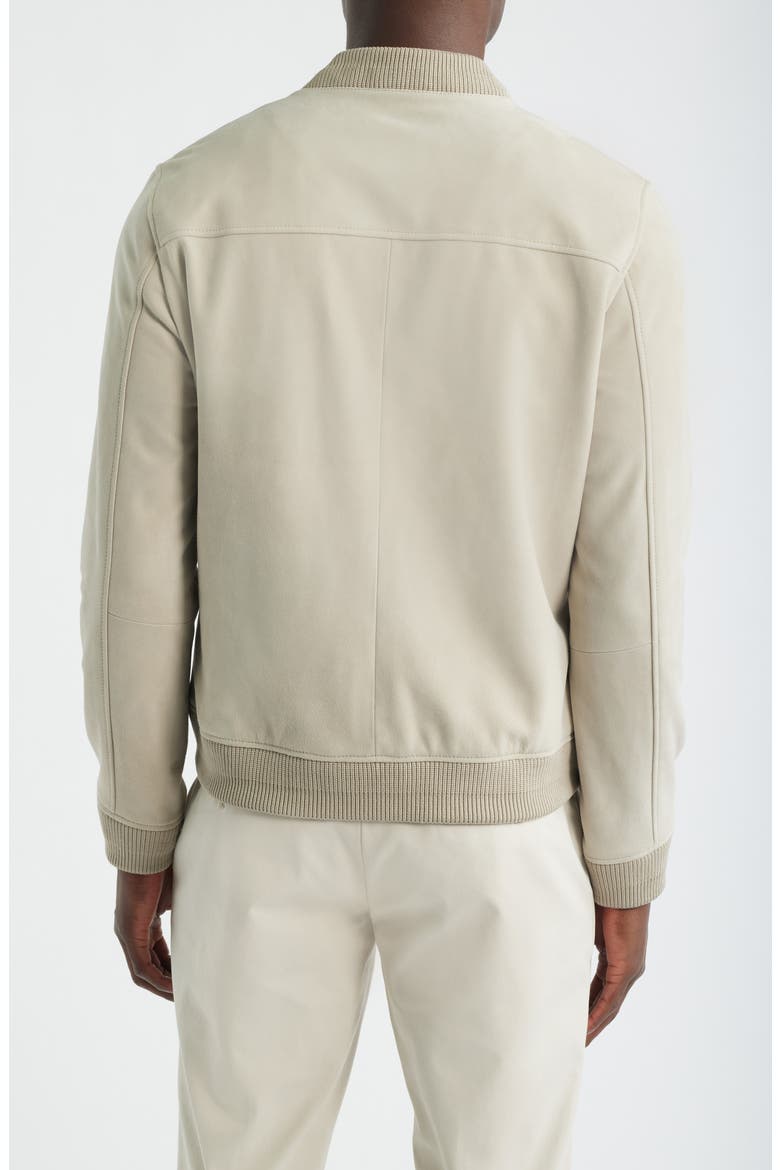 Burnham Goatskin Suede Bomber Jacket, Alternate, color, STONE
