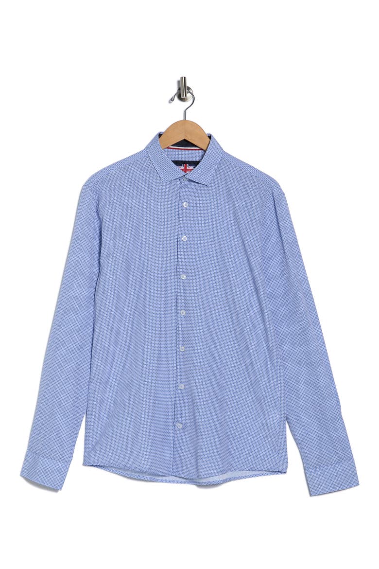 Geo Dot Stretch Sport Shirt, Alternate, color, LIGHT BLUE