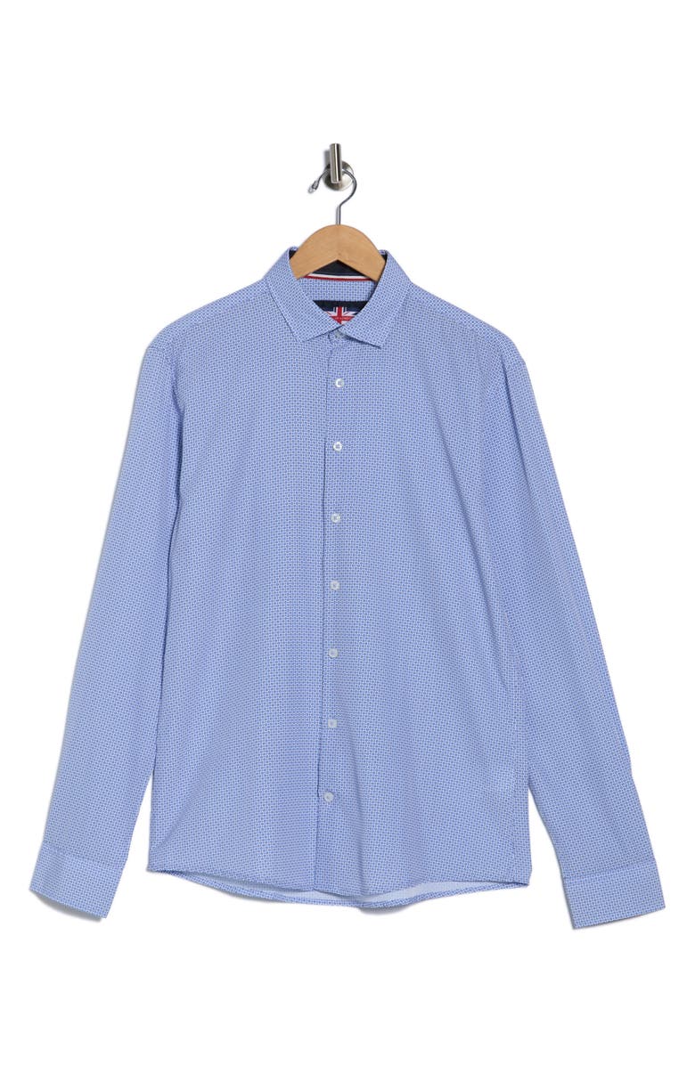 SOUL OF LONDON Geo Dot Stretch Sport Shirt, Alternate, color, Light Blue