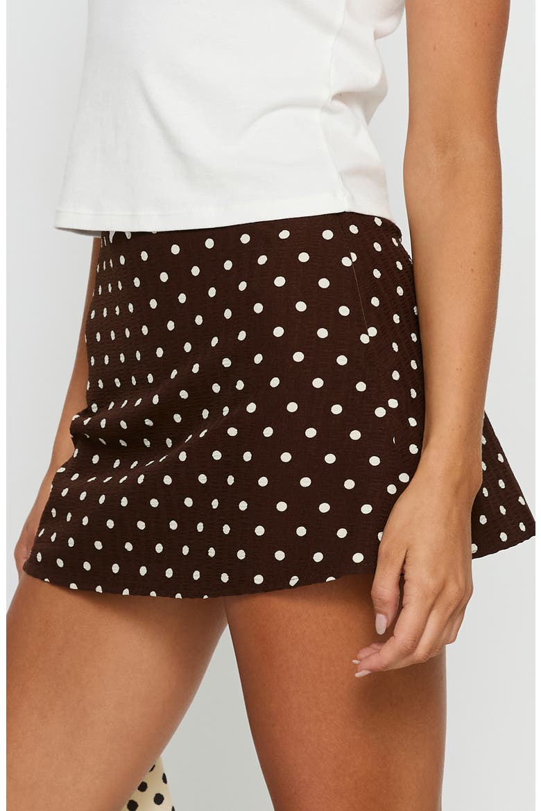 Tejano Polka Dot Miniskirt, Alternate, color, BROWN POLKA DOT