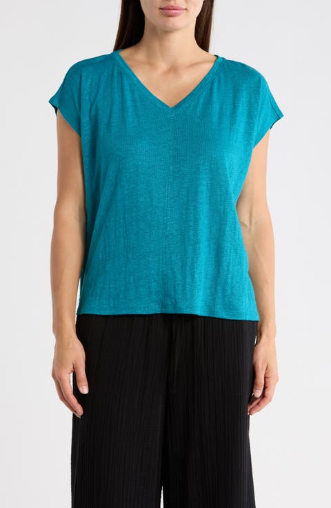 V-Neck Organic Linen T-Shirt