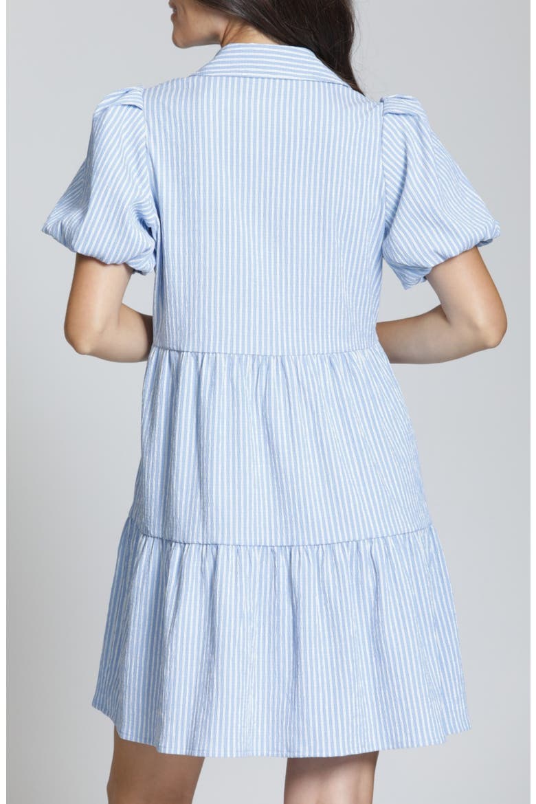Puff Sleeve Minidress, Alternate, color, BLUEWHITE STRIPE