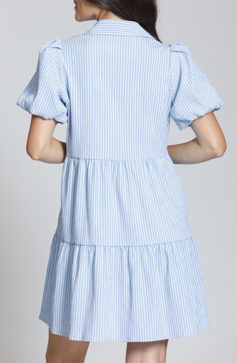 APNY Puff Sleeve Minidress, Alternate, color, Bluewhite Stripe