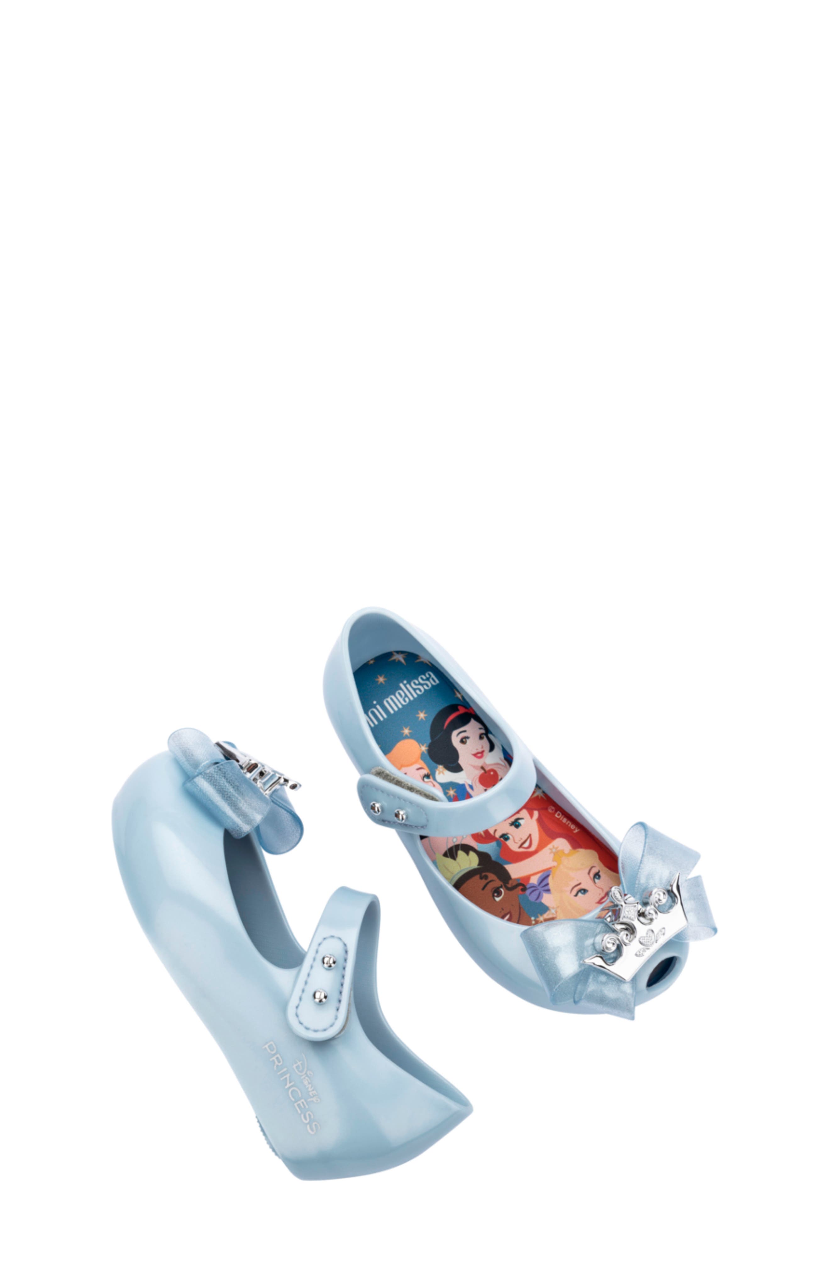 Mini Melissa Kids' Disney Princess Mary Jane Flat, Alternate, color, Pearly Blue