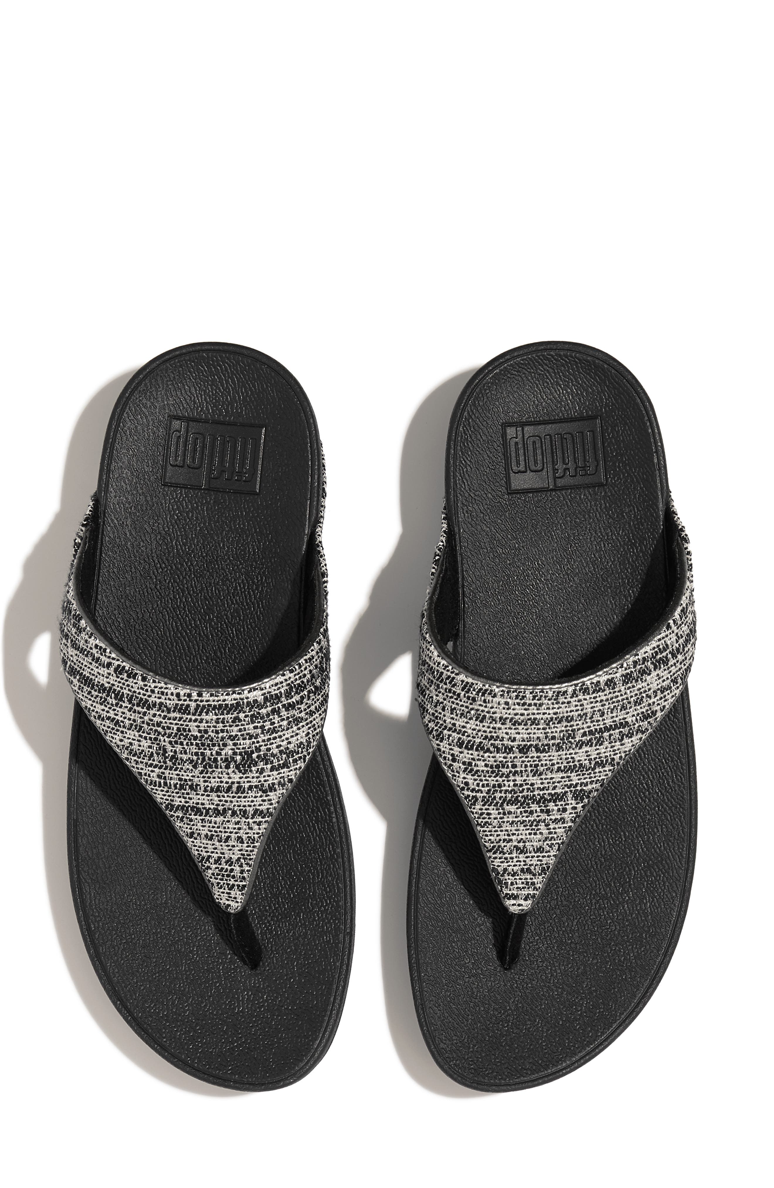 FitFlop Lulu Shimmerweave Flip Flop, Alternate, color, Black Mix