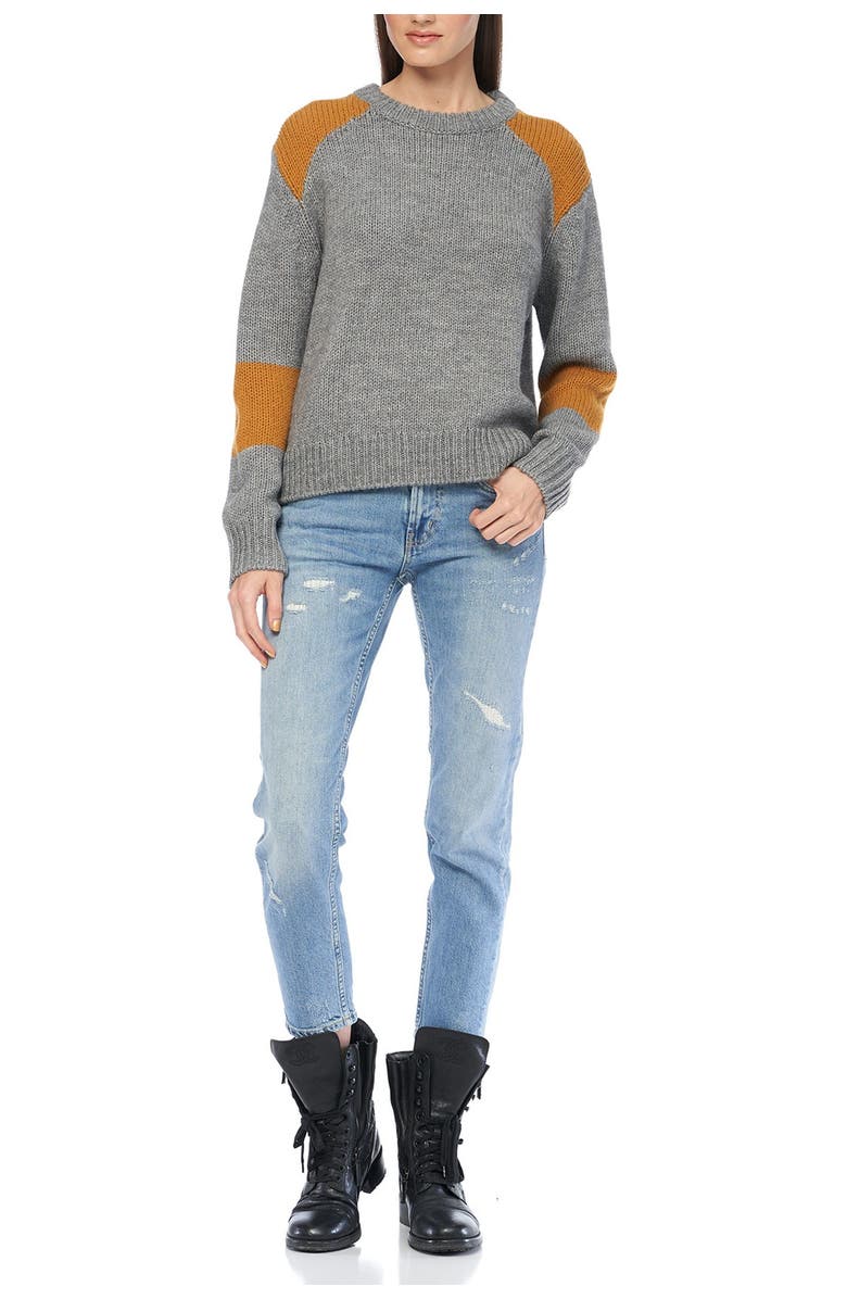 360 CASHMERE Juliana Colorblock Crew Neck Sweater, Alternate, color,