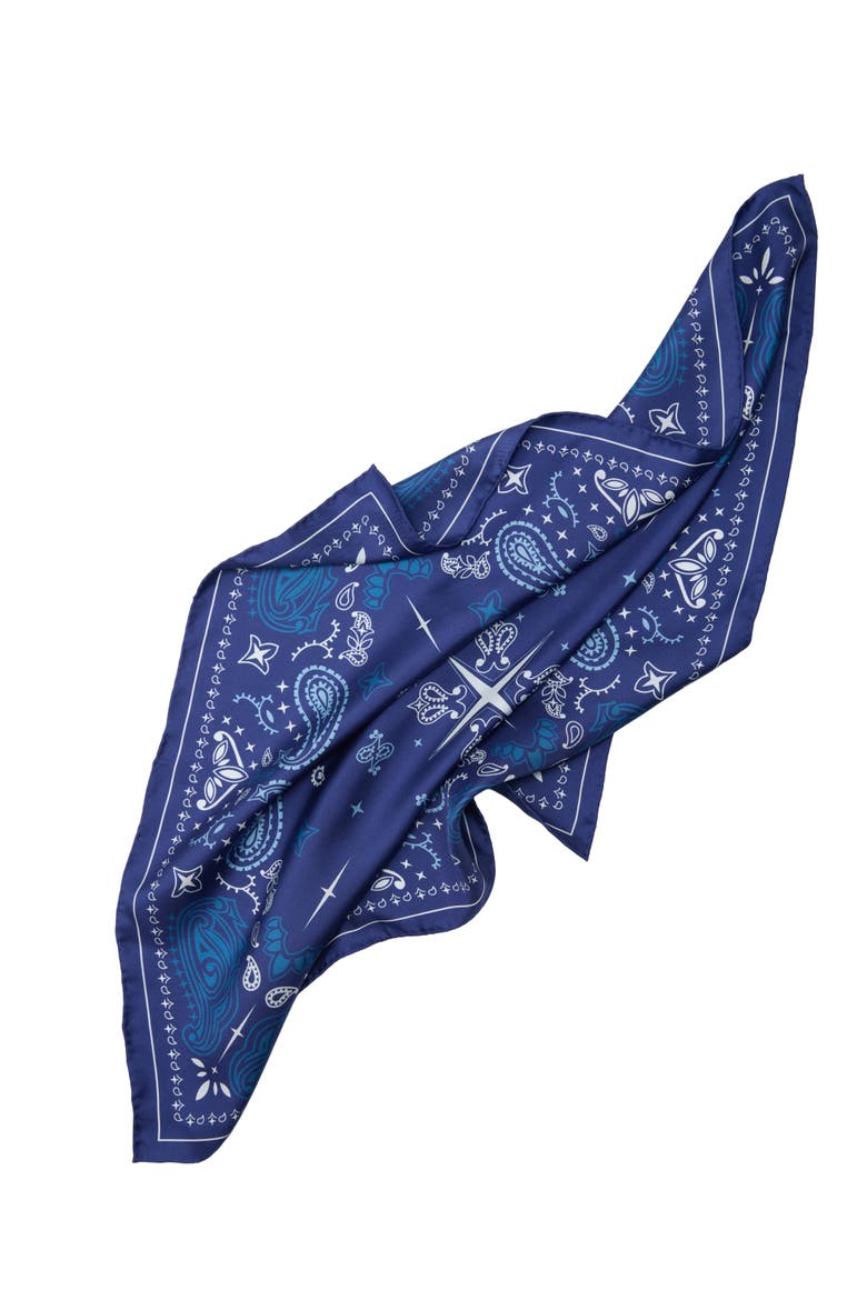 Paisley Silk Bandana Scarf 20, Alternate, color, Midnight Navy