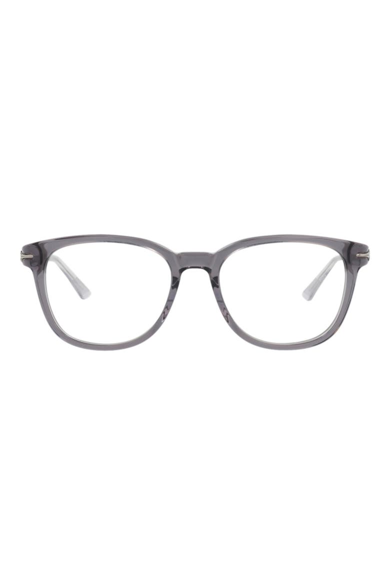 53mm Round Optical Glasses, Main, color, GREY SILVER TRANSPARENT