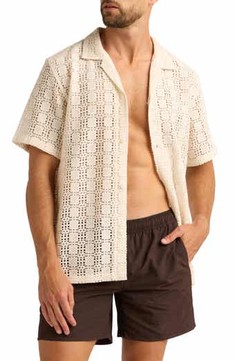 Alex Raschel Square Knit Camp Shirt