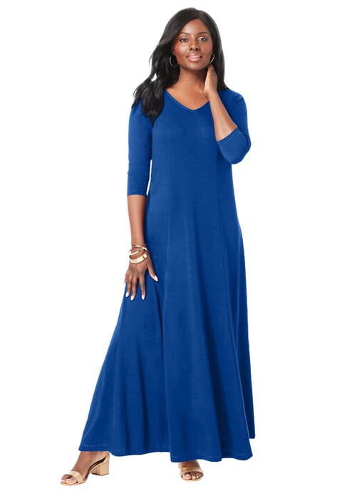 Double-V Maxi Dress (Plus Available)