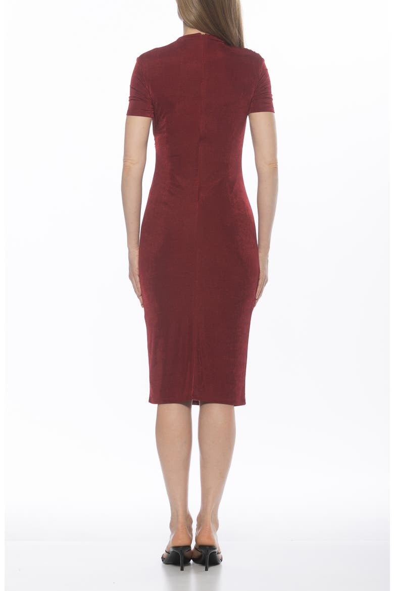 Santal Draped Sheath Dress, Alternate, color, BURGUNDY