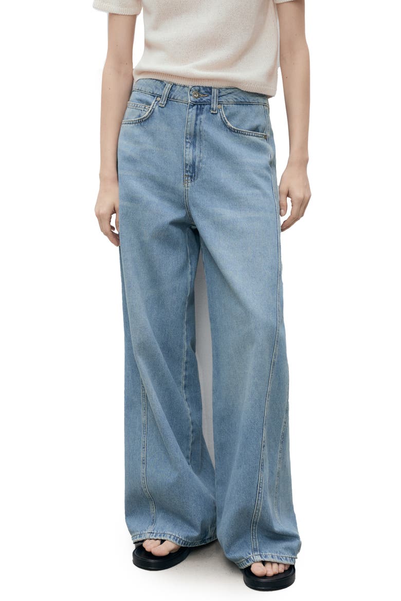Mid Rise Baggy Ultra Wide Leg Jeans, Main, color, MEDIUM BLUE