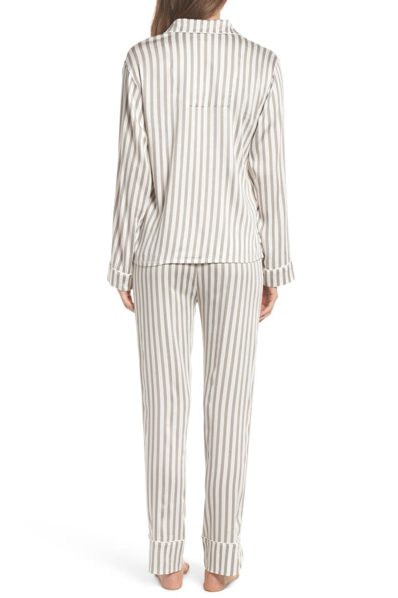 Stripe Pajamas, Alternate, color, SILVER
