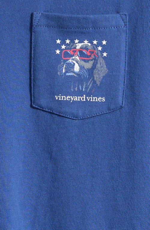 VINEYARD VINES VINEYARD VINES KIDS' AMERICANA DOGS COTTON GRAPHIC POCKET T-SHIRT