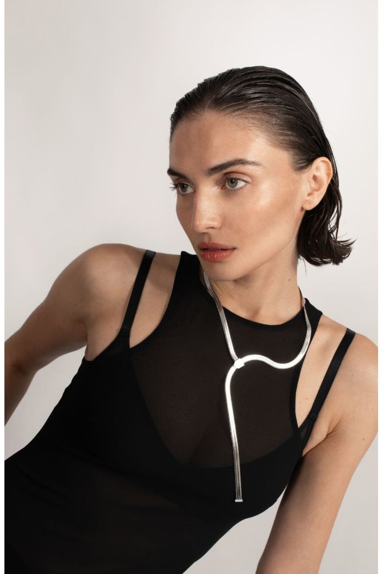 Celine Lariat Necklace, Alternate, color, SILVER