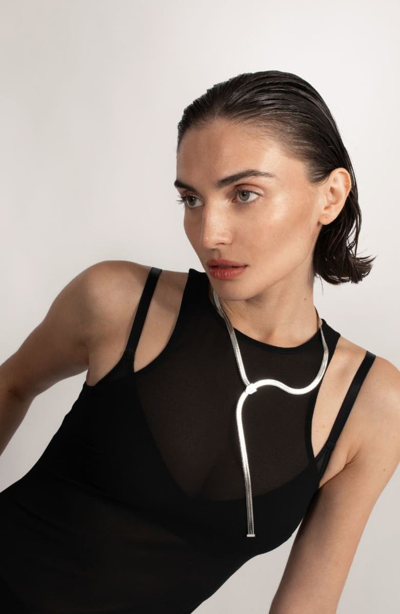 st. Moran Celine Lariat Necklace, Alternate, color, Silver