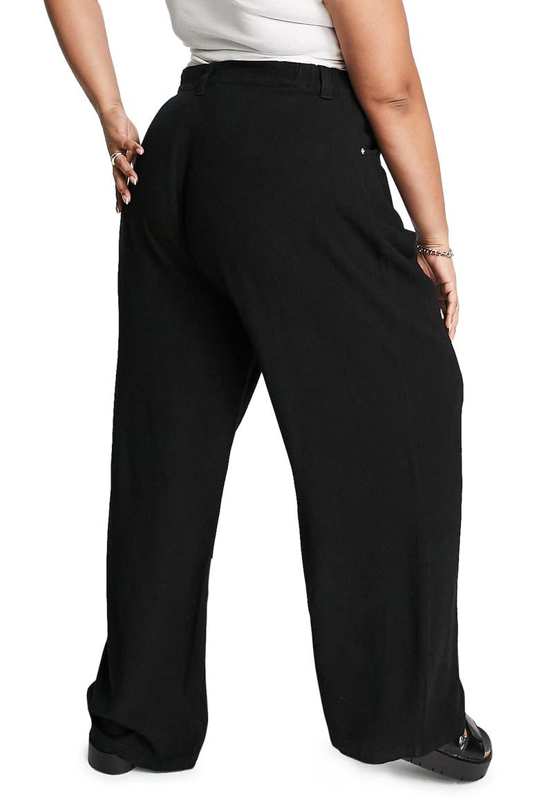 Curve High Waist Wide Leg Pants, Alternate, color, BLACK