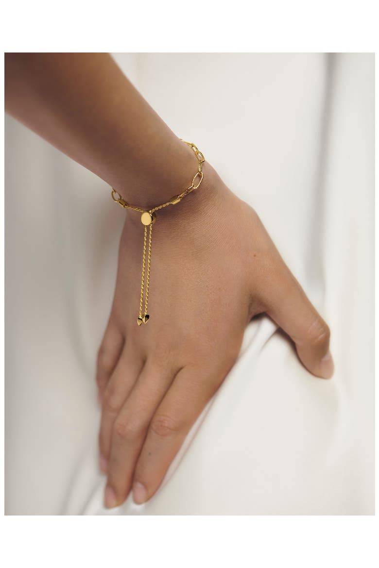 Chain Link Friendship Slider Bracelet, Alternate, color, 18CT GOLD VERMEIL