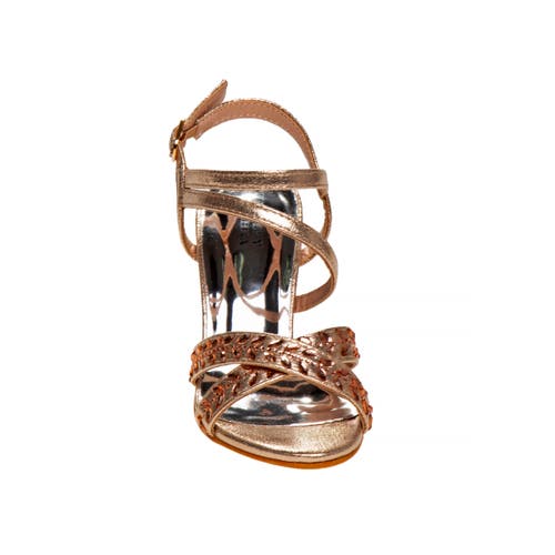 Badgley Mischka Big Girls Dress Heel Sandals In Gold
