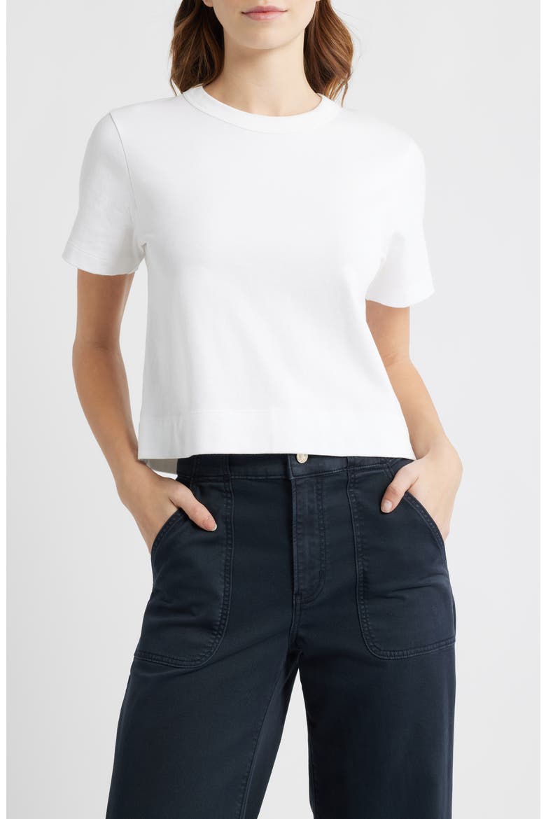 The Boxy Crop T-Shirt, Main, color, WHITE