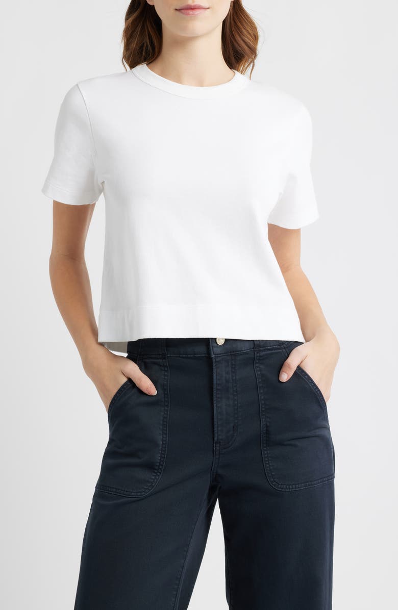 FRAME The Boxy Crop T-Shirt, Main, color, White