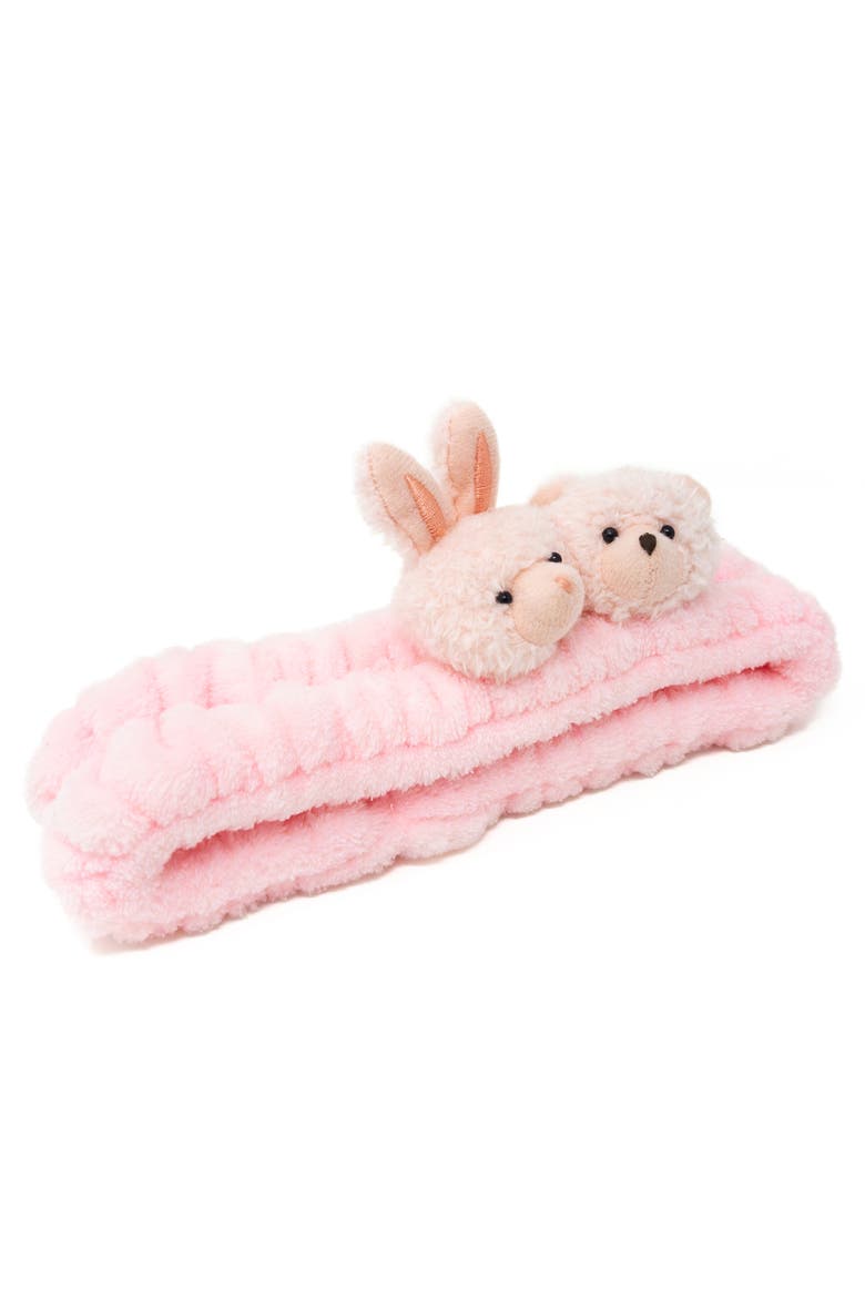 2pc Plush Spa Headband Set, Alternate, color, Bunny Friends Set -Pink