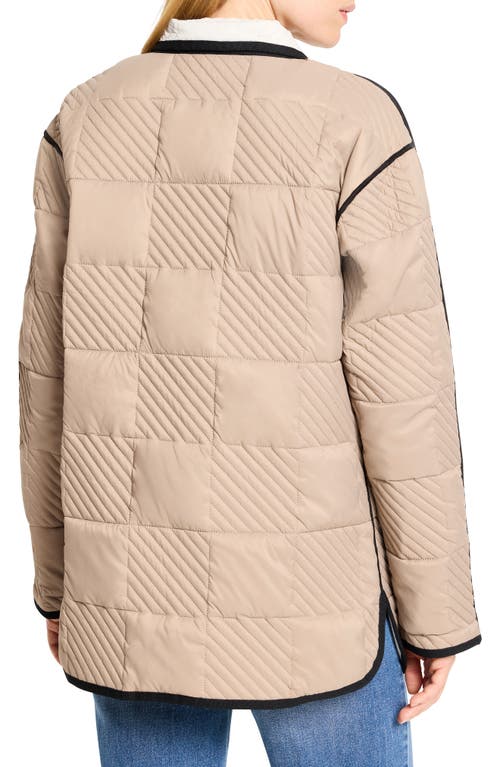 Nic + Zoe Nic+zoe Patchwork Quilting Reversible Barn Jacket In Brown