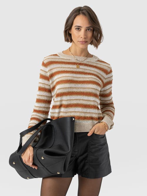 Saint + Sofia Fearne Knit Long Sleeve Tee In Multi