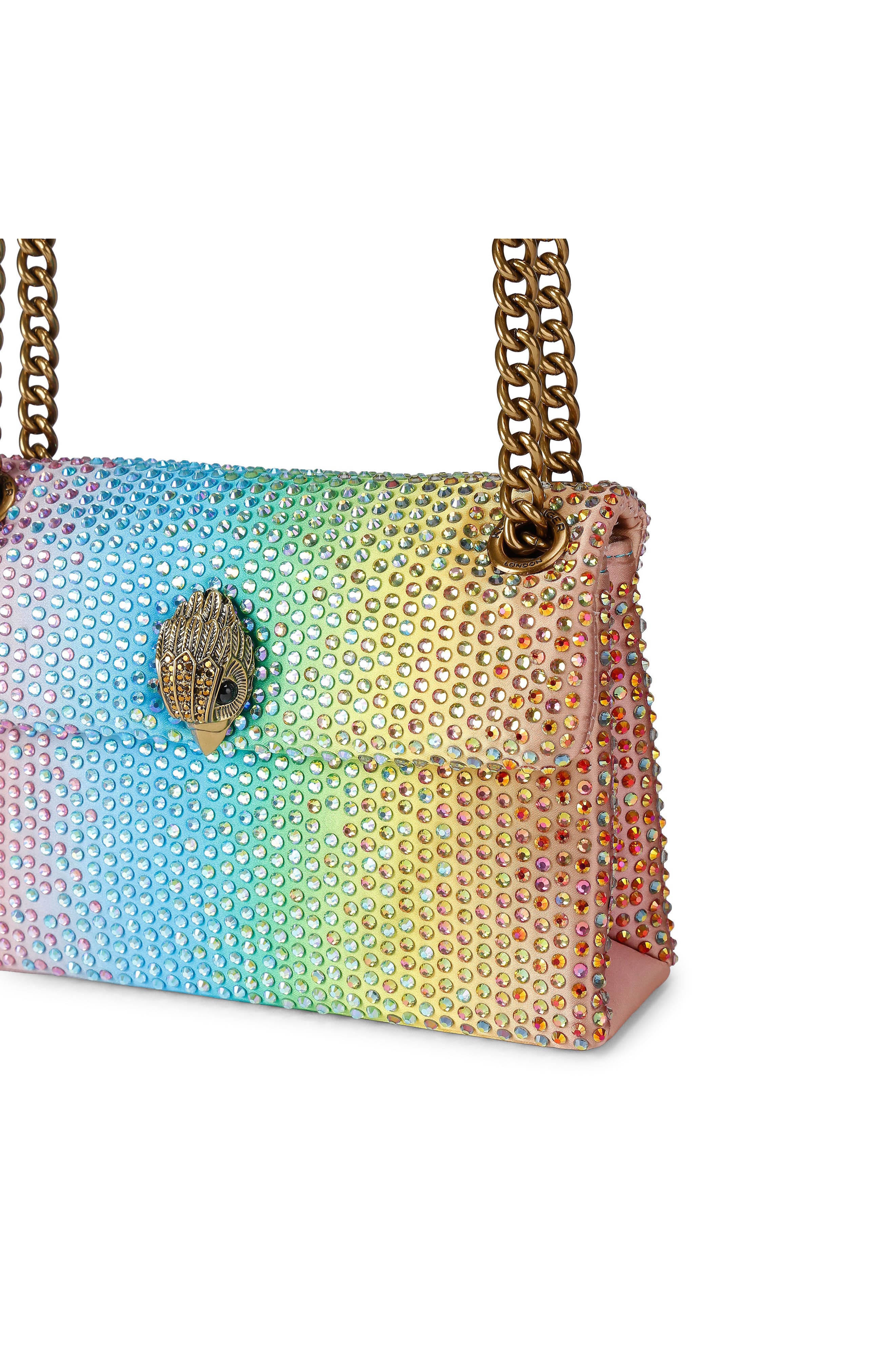 Kurt Geiger London Mini Kensington Fabric Convertible Crossbody Bag, Alternate, color, Pink/ Open Miscellaneous