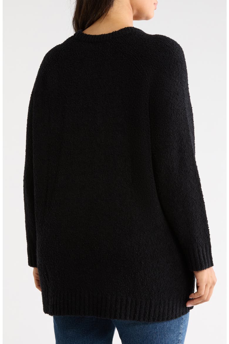 Organic Cotton & Cashmere Crewneck Sweater, Alternate, color, BLACK