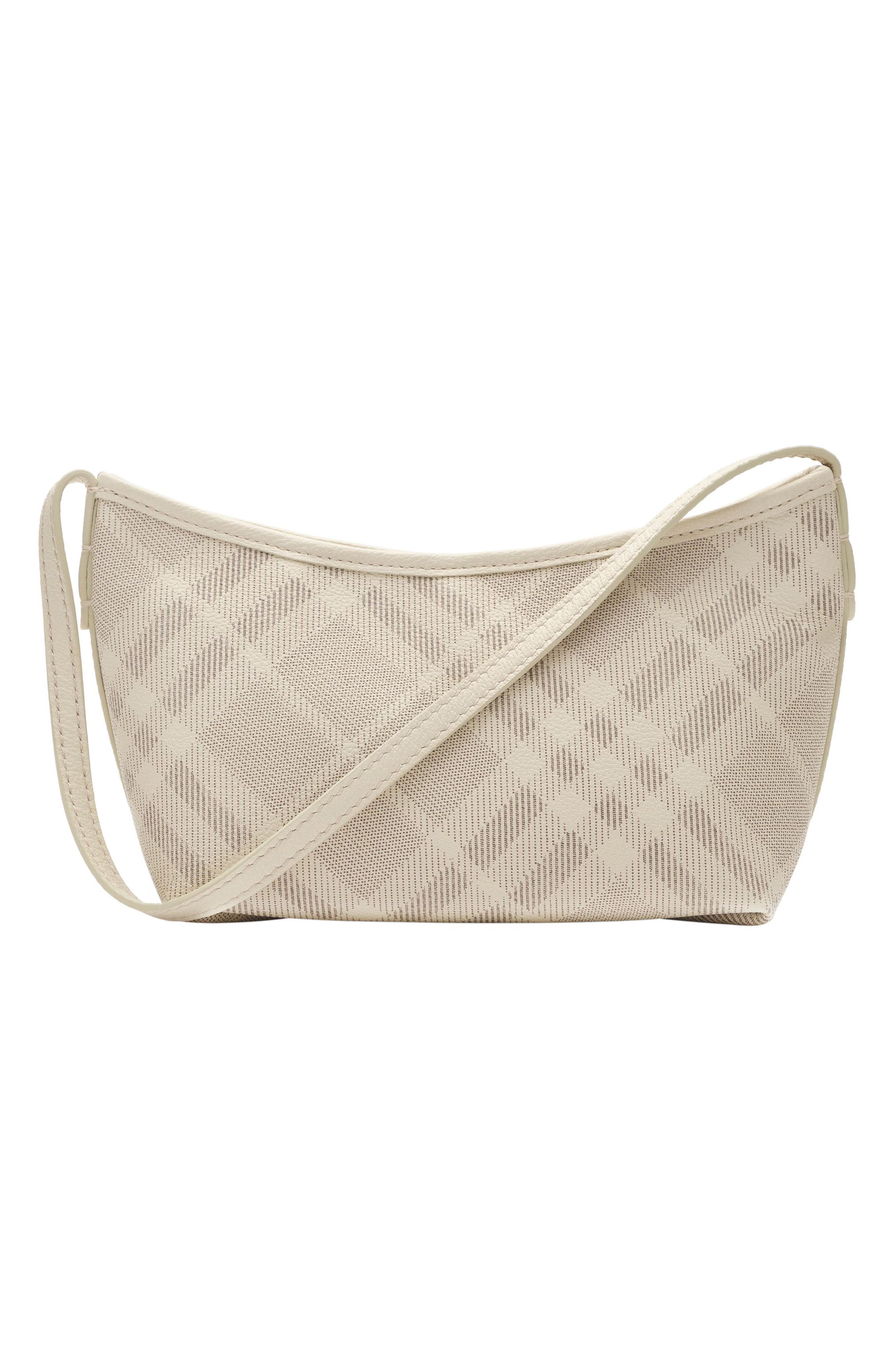 Highlands Check Leather Baguette Bag, Alternate, color, SOAP