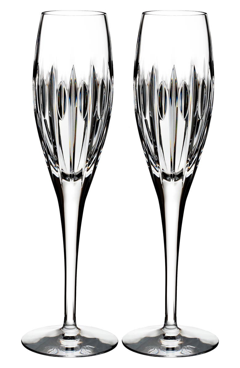 Waterford Mara Set of 2 Lead Crystal Champagne Flutes, Main, color, 