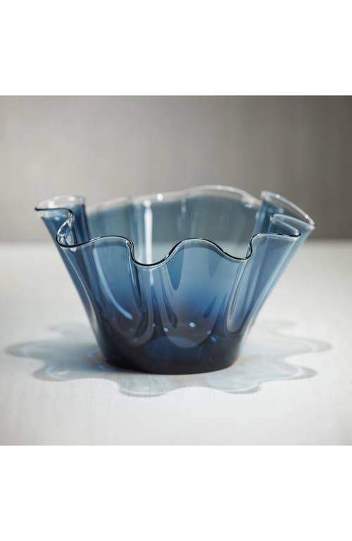 Zodax Vellerti Wave Glass Bowl In Blue